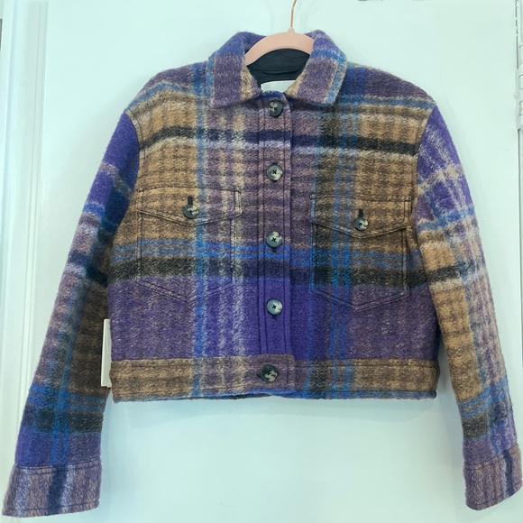 Aritzia Jackets & Blazers - Plaid Aritzia Jacket in Purple and Brown